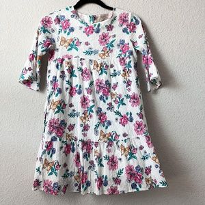Peek Floral Ruffle 3/4 Sleeve Dress